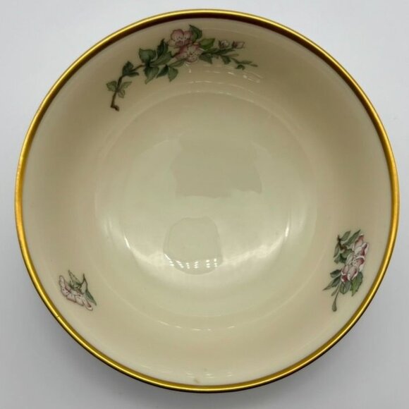 Vintage Lenox Serenade Small Decorative Dish Bowl Gold Rim Bird Flower Motif USA - Picture 4 of 13